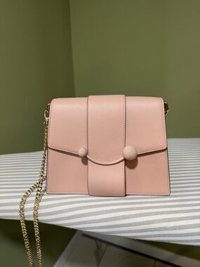 strathberry box crescent bag pink crossbody authentic